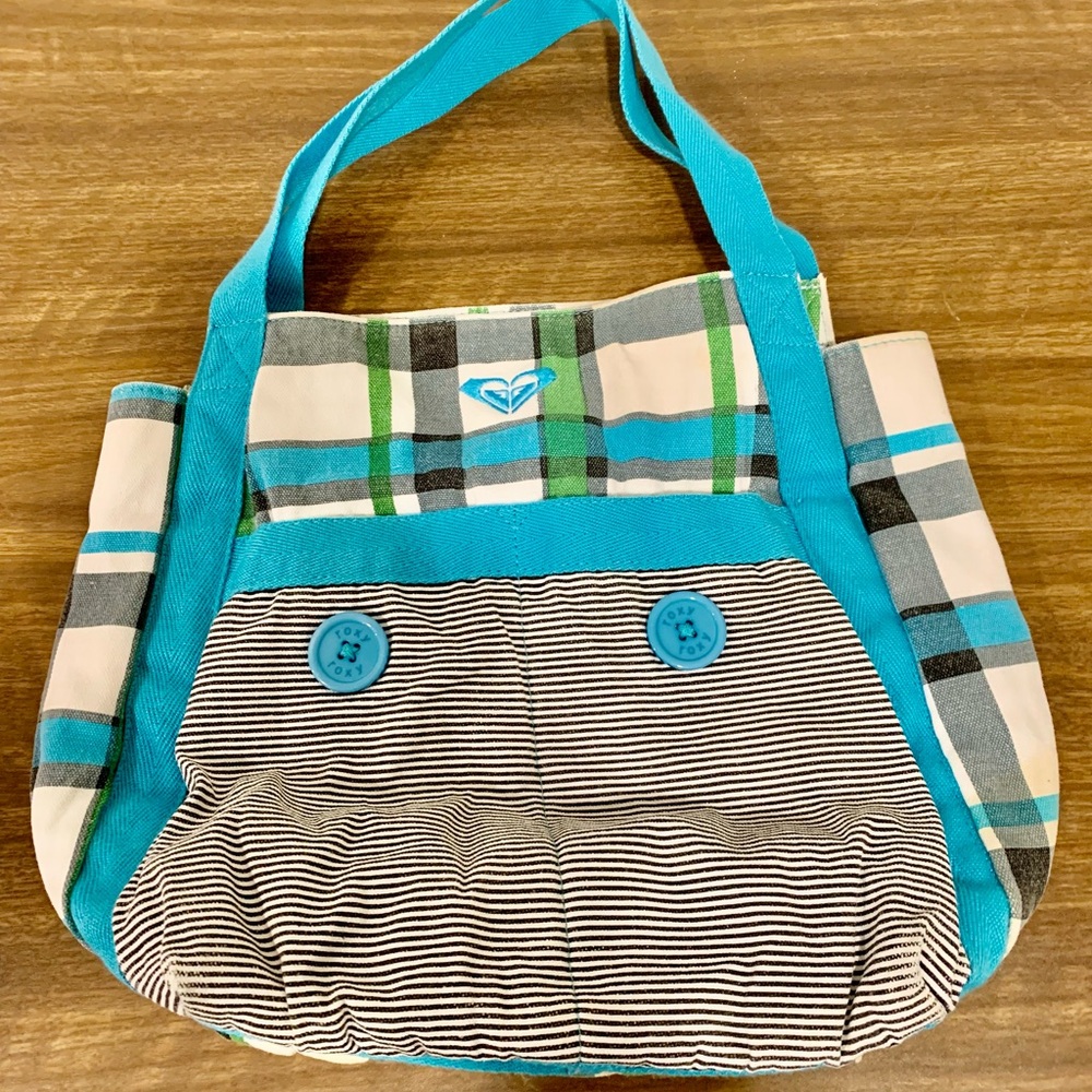 Roxy Teal and Green Plaid Shoulder Bag